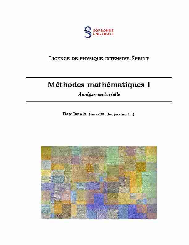 Méthodes mathématiques I