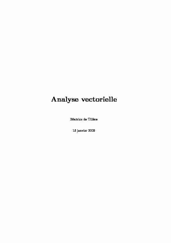 Analyse vectorielle