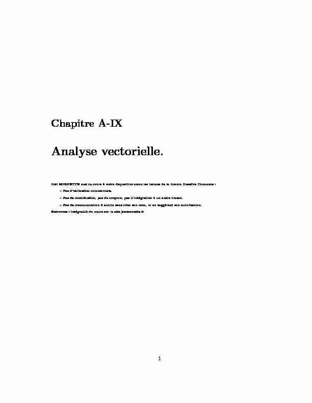 [PDF] Analyse vectorielle - Joël SORNETTE