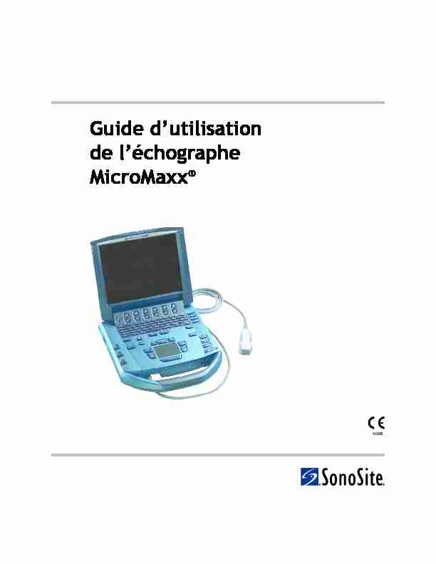 Guide dutilisation de léchographeMicroMaxx®