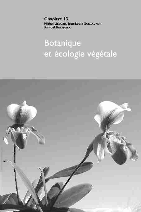 Botanique et écologie végétale