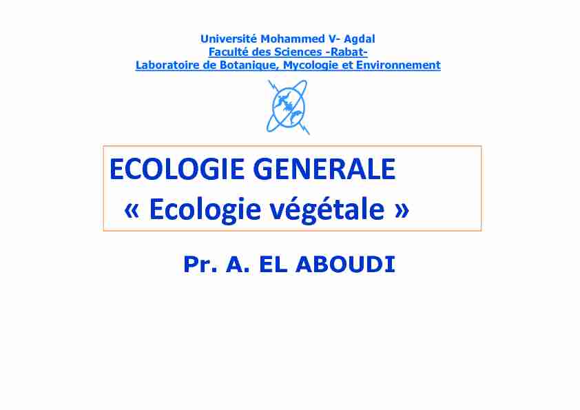 [PDF] Cours ecologie -2014-2015pdf - Faculté des Sciences de Rabat