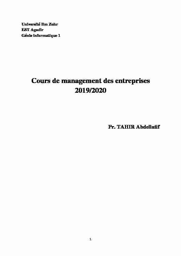 [PDF] Cours de management des entreprises 2019/2020  EST Agadir