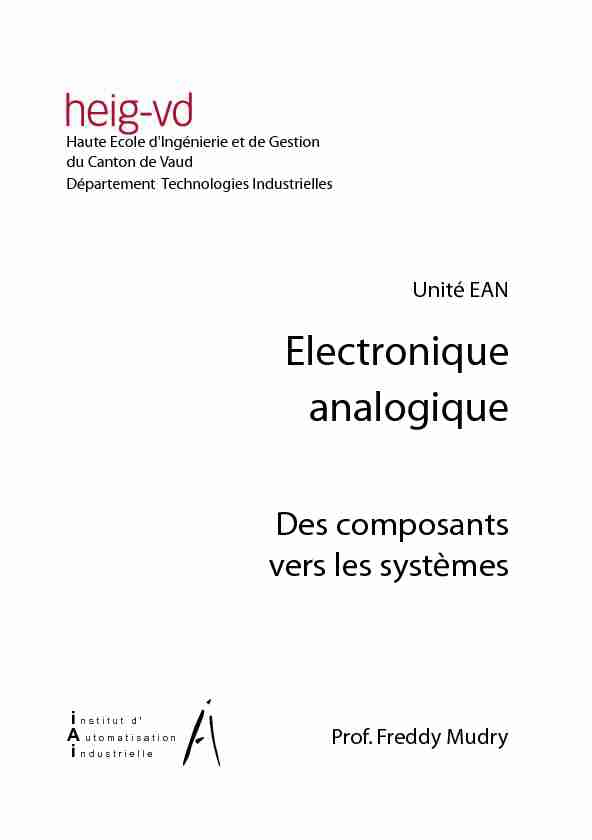 [PDF] Electronique analogique