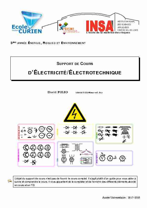 Cours dÉlectricité/Électrotechnique