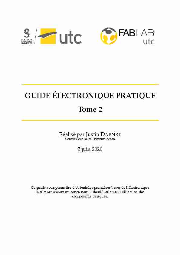 [PDF] GUIDE ÉLECTRONIQUE PRATIQUE Tome 2  FabLab UTC