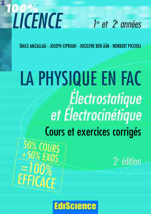 Electrostatique et electrocinetique