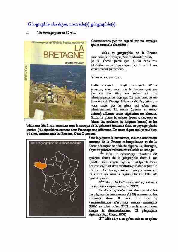 [PDF] Géographie classique nouvelle(s) géographie(s)