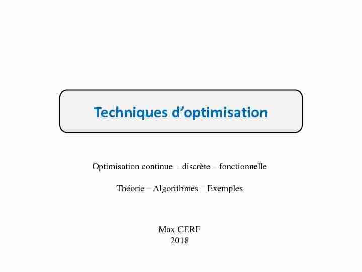 [PDF] Techniques doptimisation