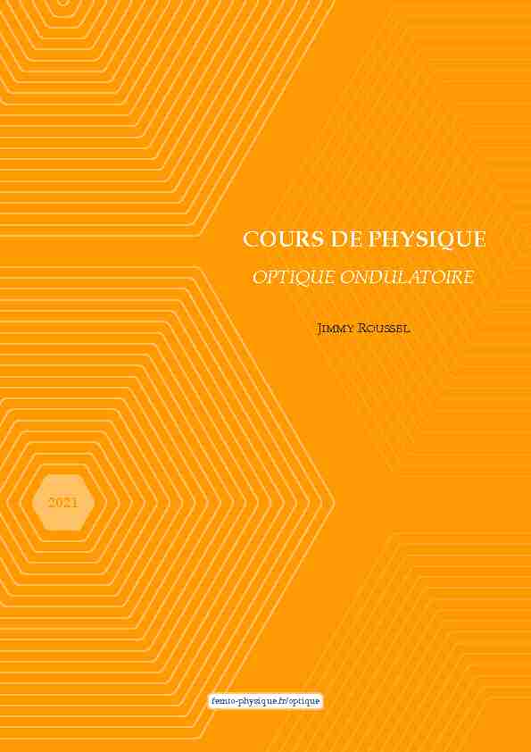 Cours doptique ondulatoire – femto-physique.fr