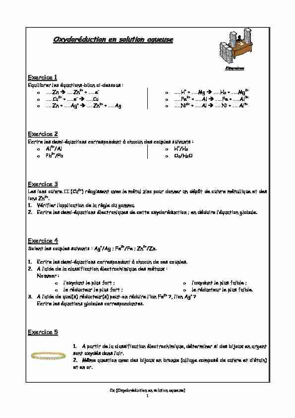 [PDF] Oxydoréduction en solution aqueuse