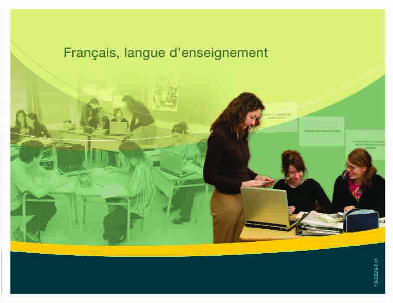 [PDF] Français langue denseignement - Ministère de lÉducation