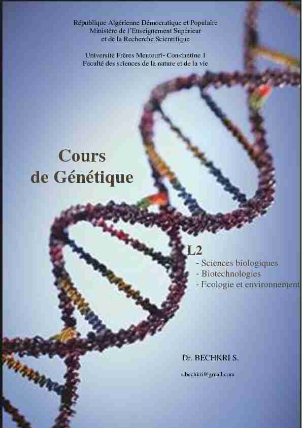 Cours de Génétique