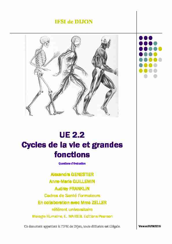 UE 2.2 Cycles de la vie et grandes fonctions