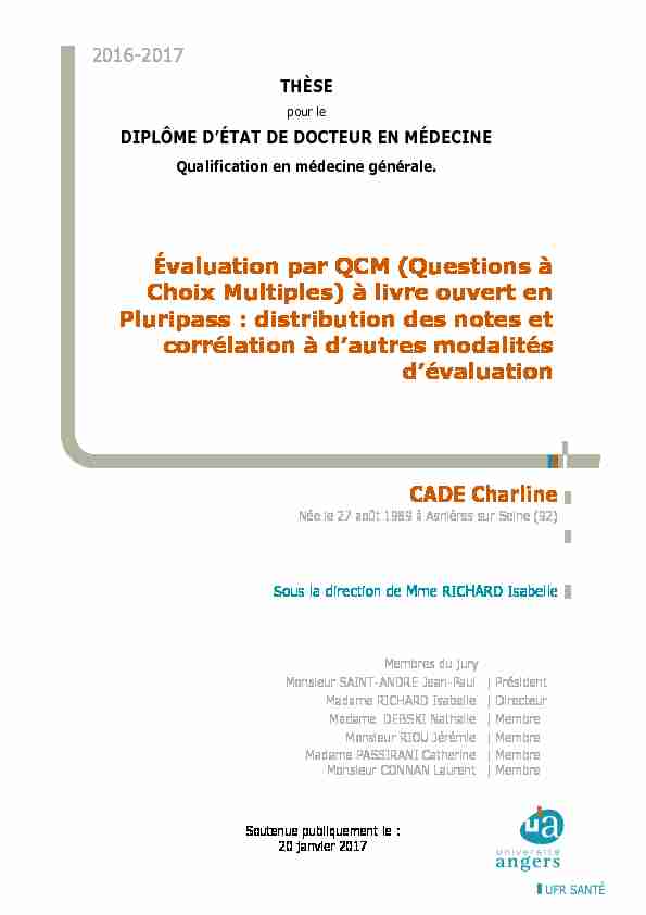 [PDF] Évaluation par QCM (Questions à Choix Multiples) à livre ouvert en