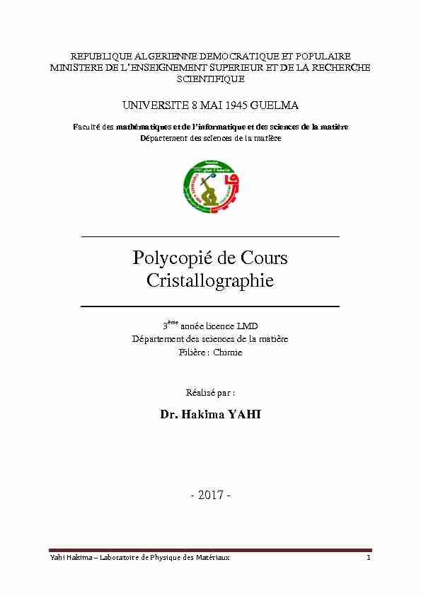 polycopié Cristallographie.pdf