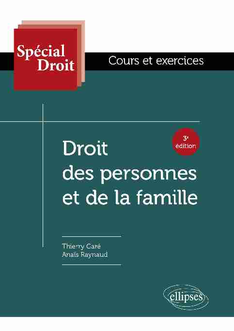 [PDF] Droit des personnes et de la famille - Éditions Ellipses