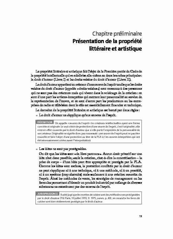 [PDF] Présentation de la propriété littéraire et artistique - Éditions Ellipses
