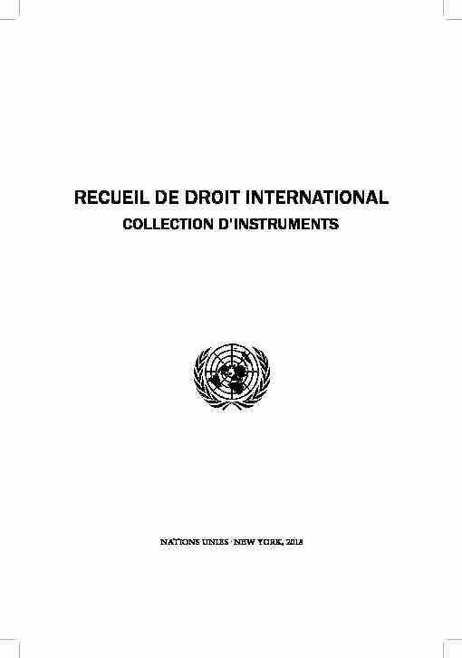 recueil de droit international - collection dinstruments