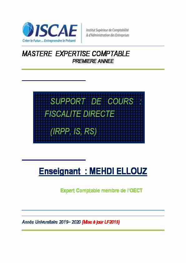 PREMIERE ANNEE Master expertise comptable