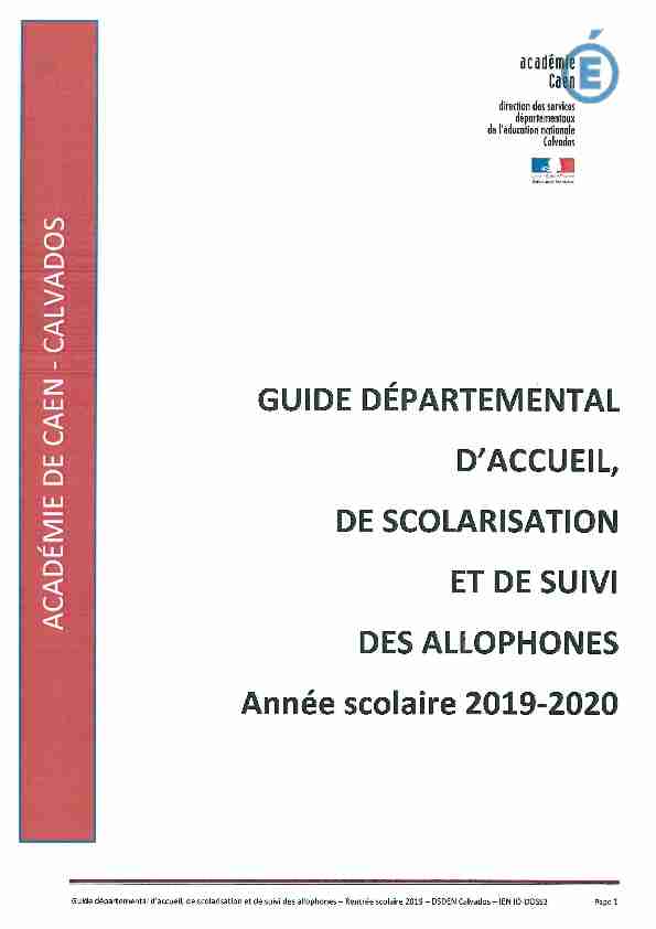 Guide départemental daccueil de scolarisation et de suivi des