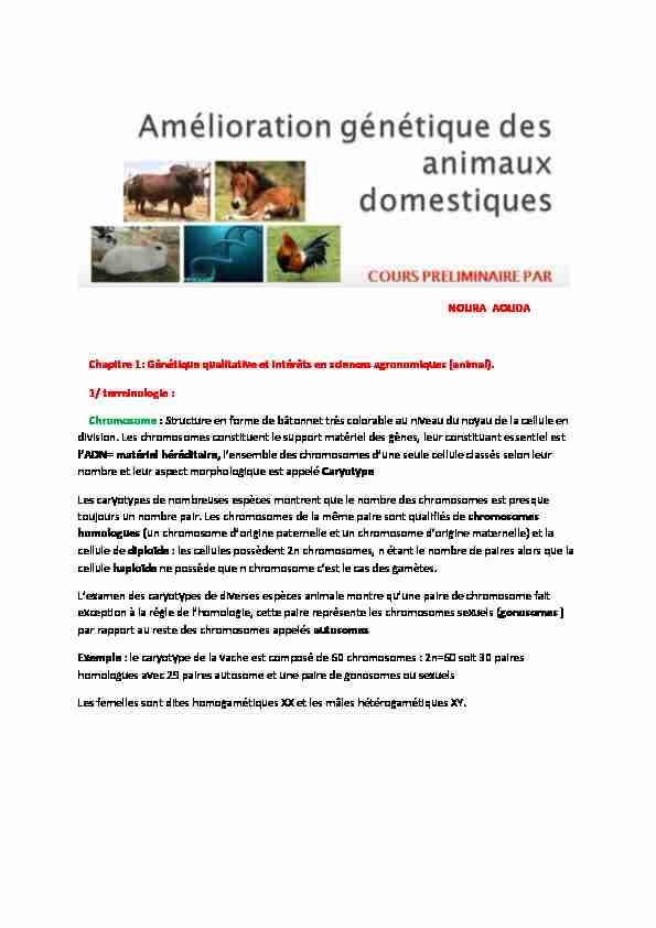[PDF] Génétique qualitative et intérêts en sciences agronomiques (animal