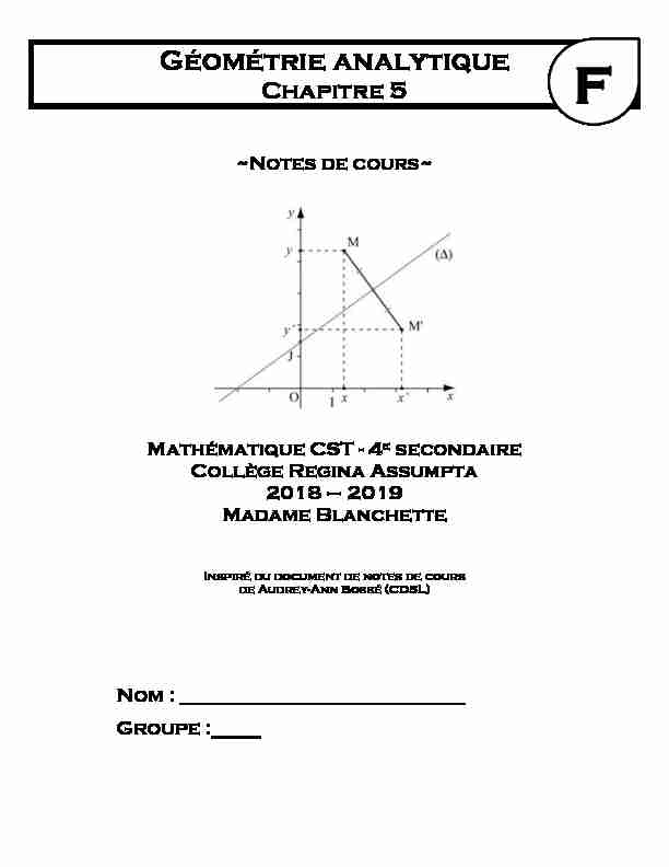 [PDF] Géométrie analytique