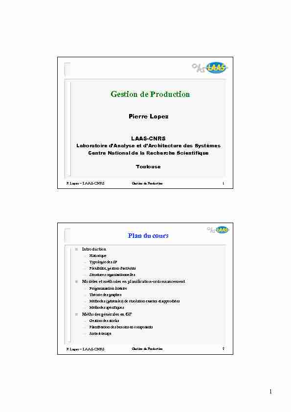 [PDF] Gestion de Production - LAAS-CNRS
