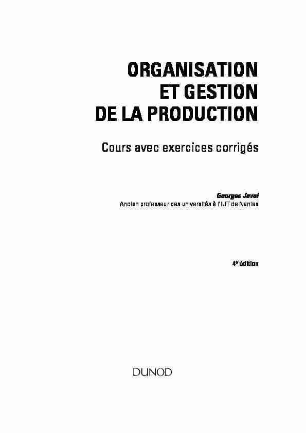 [PDF] Organisation et gestion de la production - Professeur Amine Nasrallah