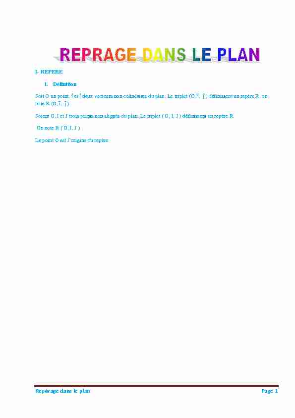 Searches related to reperage dans le plan cours 3eme PDF