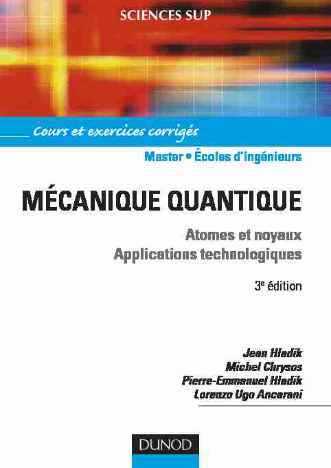 Mécanique quantique - 3e édition
