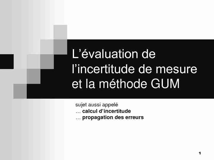 [PDF] Lévaluation de lincertitude de mesure et la méthode GUM