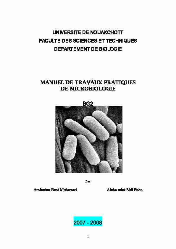 Manuel de travaux pratiques de microbiologie - Biotechno