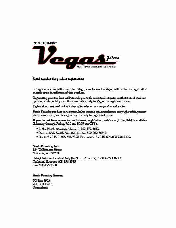 Vegas Pro User Manual