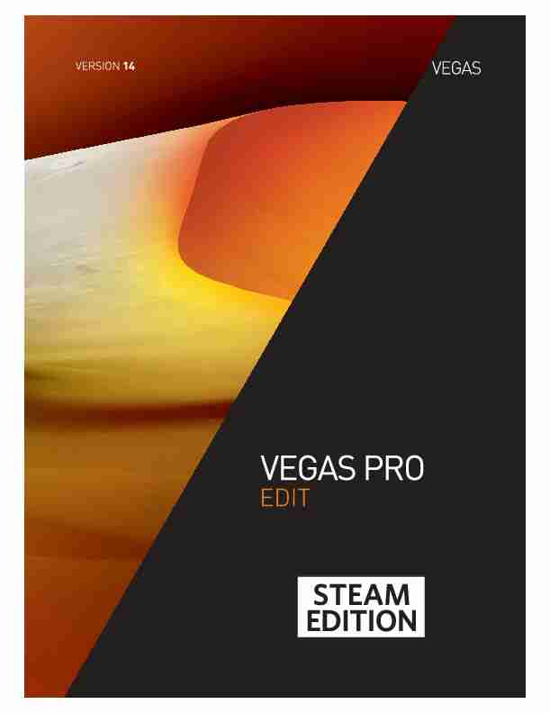 Manuel de lutilisateur de Vegas Pro 14.0 Edit Steam Edition