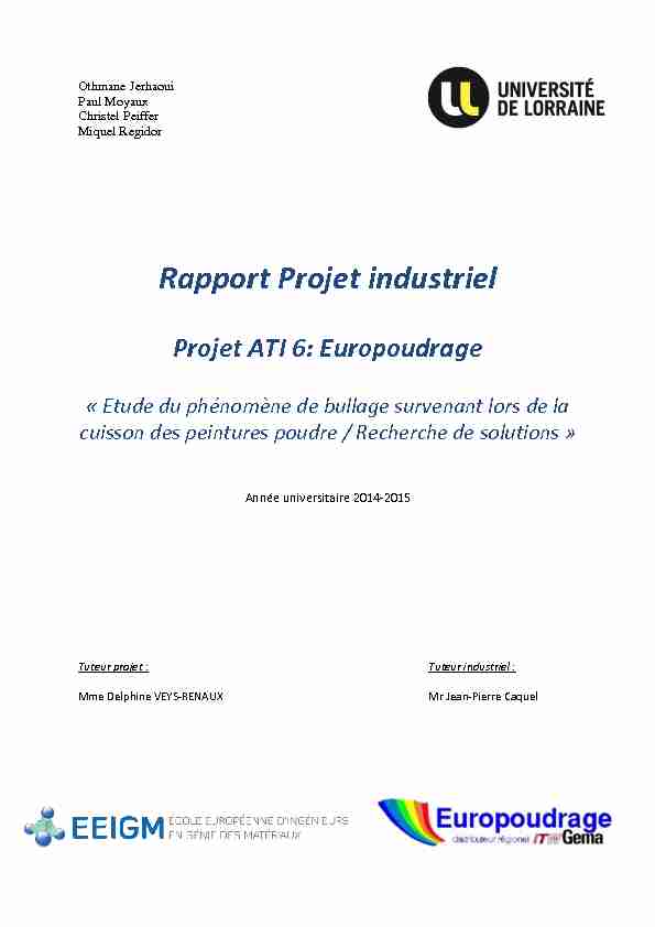 Rapport Projet industriel