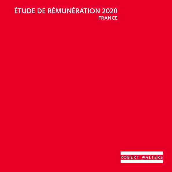 ÉTUDE DE RÉMUNÉRATION 2020