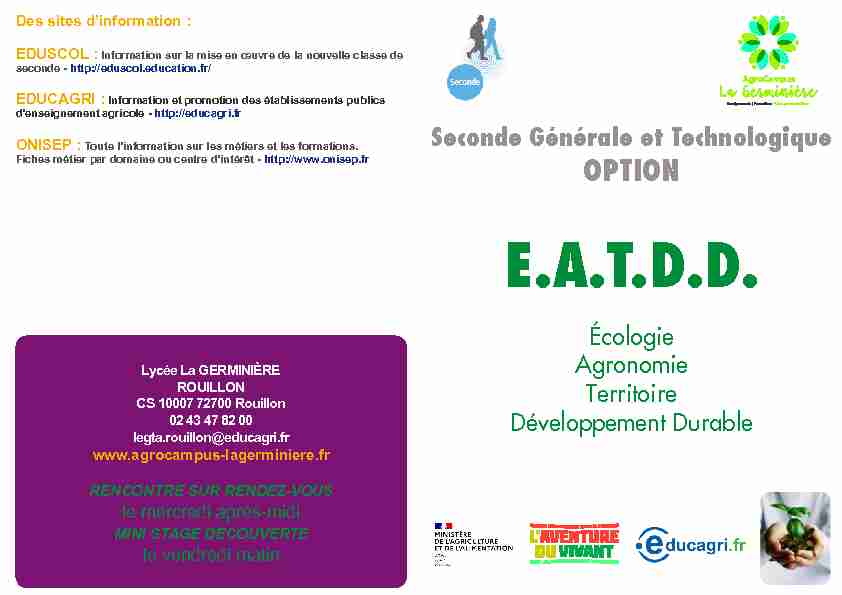 [PDF] EATDD - AgroCampus La Germinière