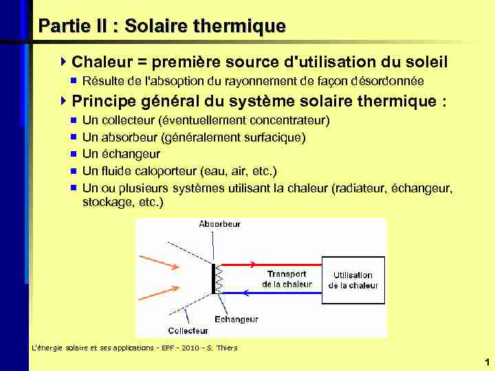 Cours Energie solaire EPF option EE - 2009