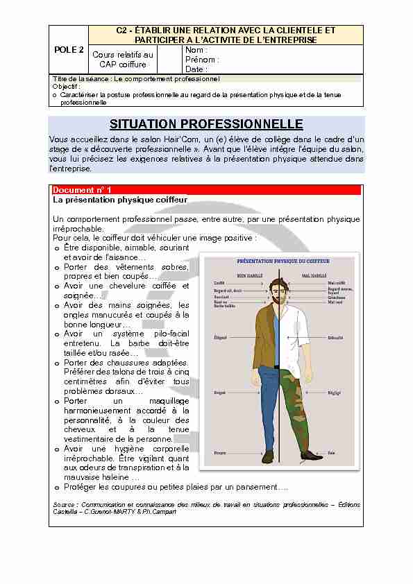 SITUATION PROFESSIONNELLE