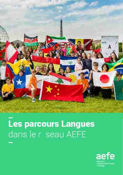 Les parcours Langues dans le réseau AEFE
