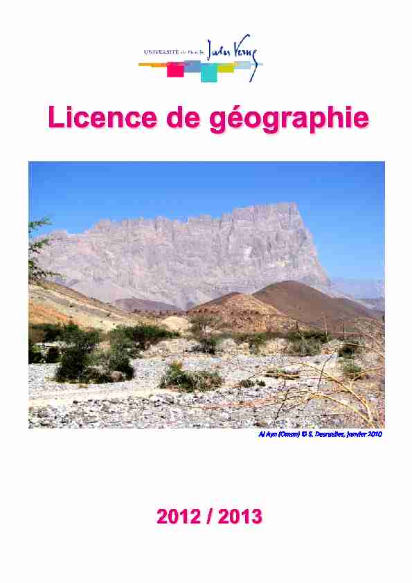 Licence de géographie