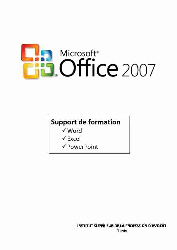 [PDF] Formation MS Office 2007