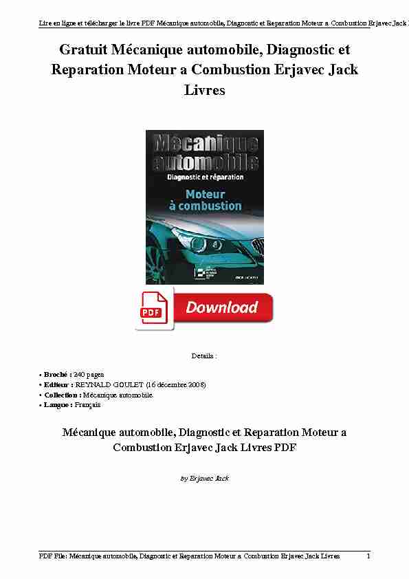 [PDF] [PDF] Gratis Mécanique automobile, Diagnostic et  - WordPresscom