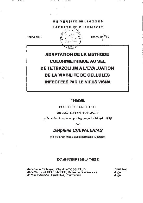 [PDF] Adaptation de la méthode colorimétrique au sel de  - Aurore - Unilim