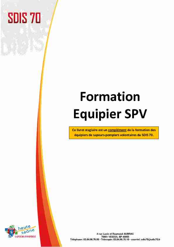 [PDF] Livret stagiaire équipier SPV - SDIS 70