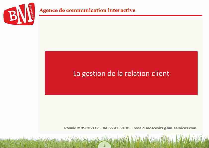 [PDF] BMS-Gestion de la relation client