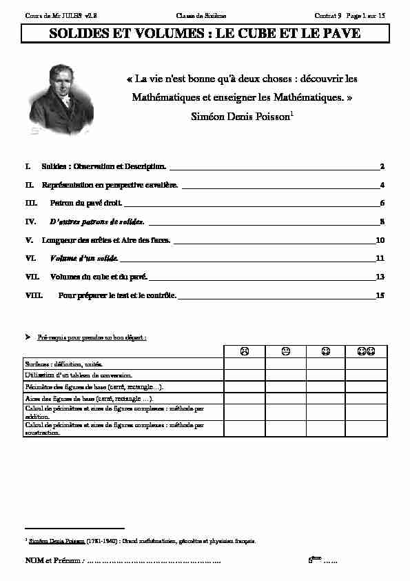 [PDF] 6ème Cours Solide et Volumes - Maths en Force  - Free