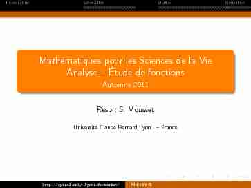 [PDF] Mathématiques pour les Sciences de la Vie Analyse –Étude de