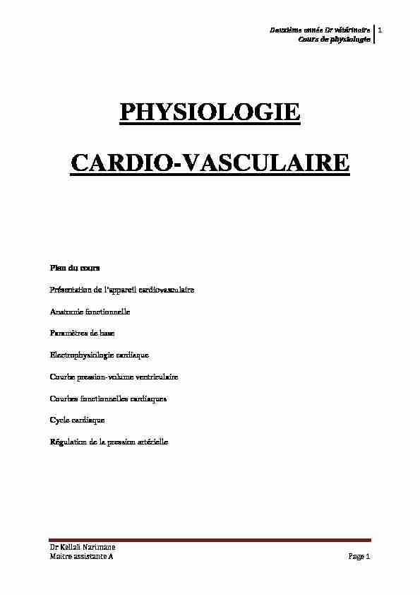 [PDF] physiologie cardio-vasculaire